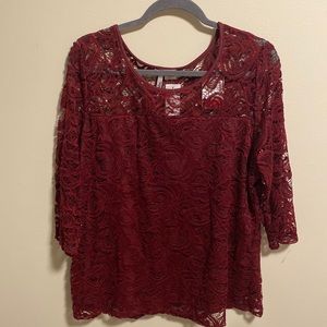 Dalin Burgundy Lace Top